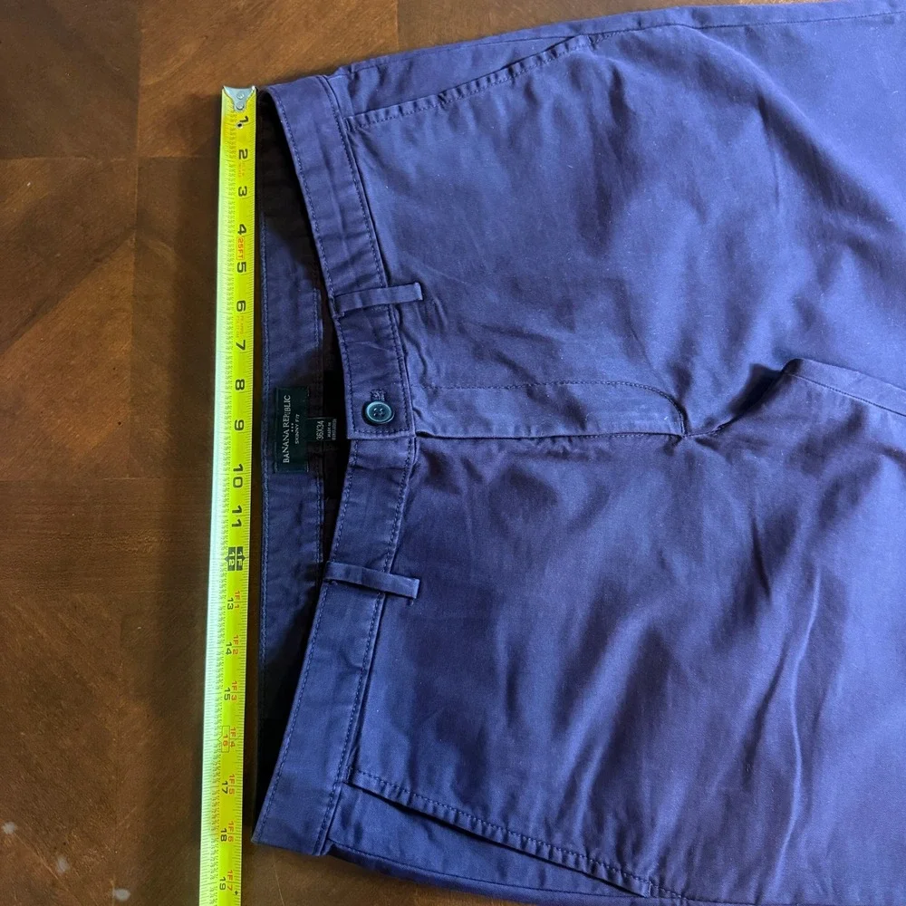 Banana Republic Mens Skinny Fit Chino Pants Purple 36x34 Stretch Cotton Twill